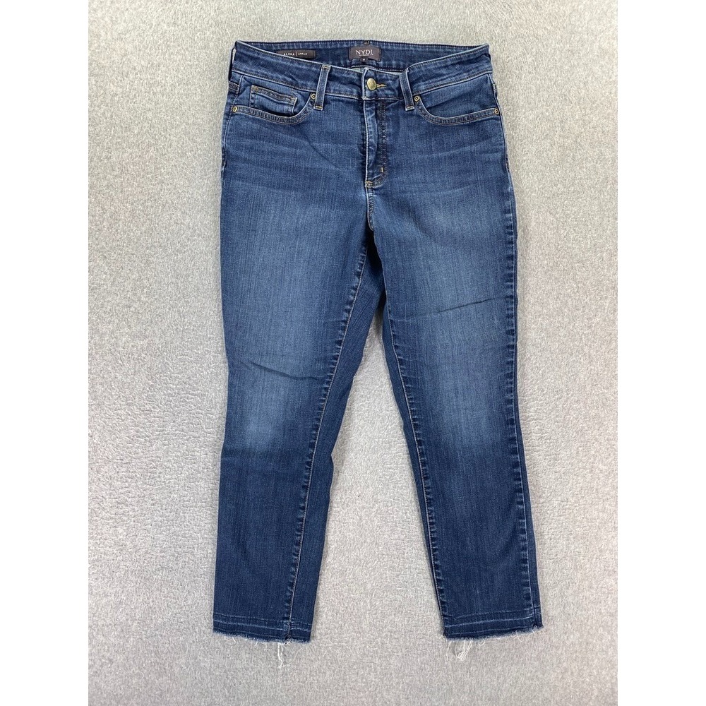NYDJ Jeans Womens 8 Blue Alina Ankle Stretch Lift Tuck Technology Casual Preppy